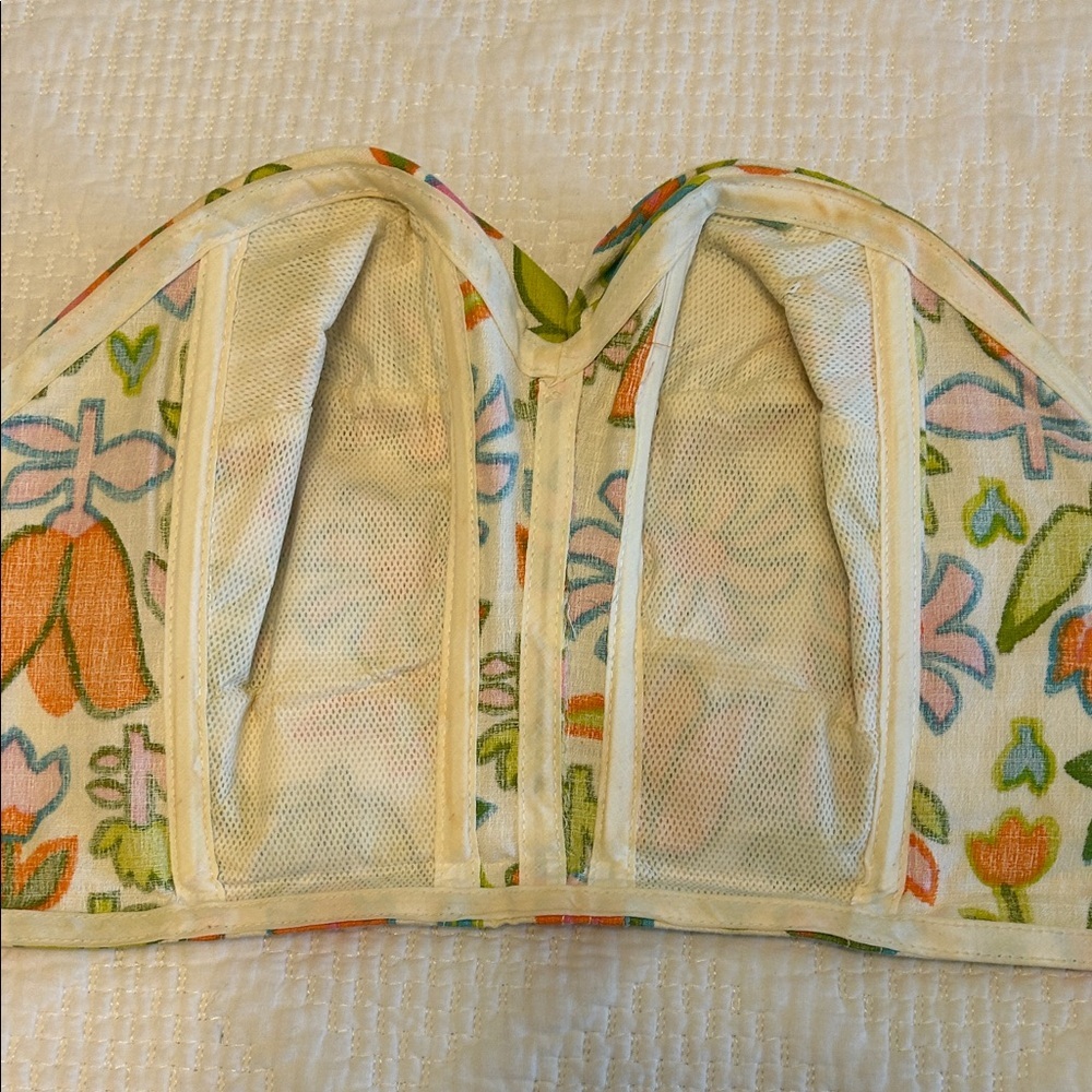 Rare Vintage 50’s Pin-Up Floral Print Bustier Top - Picture 4 of 8